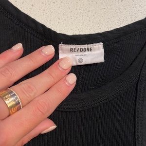 Re/Done ribbed black tank